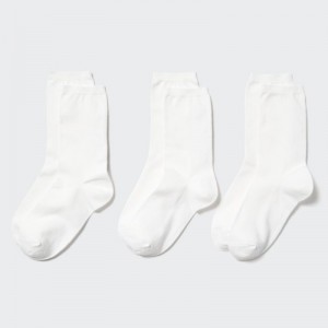 Calcetines Uniqlo 3 Pack Mujer Blancas | 3392130