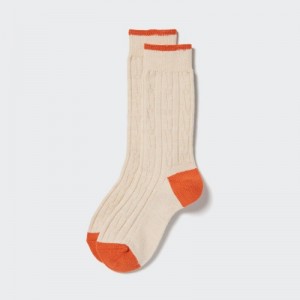 Calcetines Uniqlo HEATTECH Cable Mujer Beige | 816521