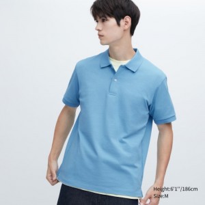 Camisa Polo Uniqlo Dry Pique Mujer Azules | 5324705