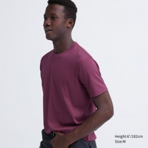 Camiseta Uniqlo Dry Color Crew Neck Short-Sleeve Hombre Moradas | 7657177