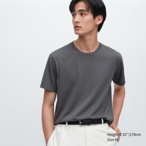 Camiseta Uniqlo Dry Color Crew Neck Short-Sleeve Mujer Gris | 5197115