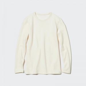 Camiseta Uniqlo HEATTECH Ultra Warm Crew Neck Long-Sleeve Mujer Blancas | 7072221