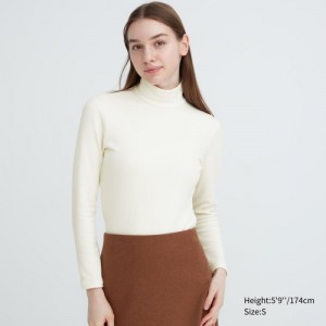 Camiseta Uniqlo HEATTECH Ultra Warm High Neck Mujer Blancas | 7146598