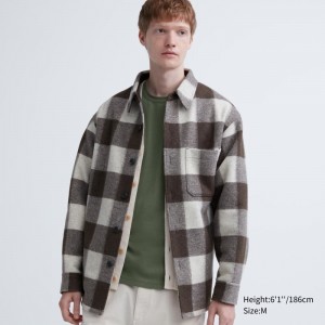 Camiseta Uniqlo Heattech Cotton Waffle Crew Neck Extra Warm Hombre Verde Oliva | 3877438