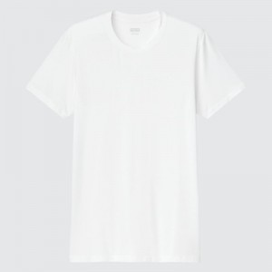 Camiseta Uniqlo Heattech Short-sleeve Hombre Blancas | 5091028