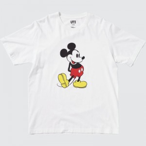 Camiseta Uniqlo Mickey Stands Ut Short-sleeve Graphic Hombre Blancas | 2802989