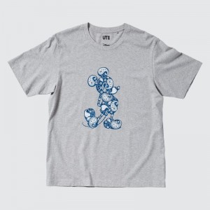 Camiseta Uniqlo Mickey Stands Ut Short-sleeve Graphic Hombre Gris | 3243393