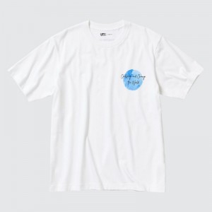 Camiseta Uniqlo PEACE FOR ALL Short-Sleeve Graphic Gordon Reid Mujer Blancas | 8826167