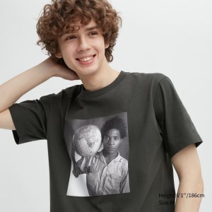 Camiseta Uniqlo Peace For All Basquiat Short-sleeve Graphic Hombre Gris | 6636380