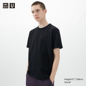 Camiseta Uniqlo U Crew Neck Short-sleeve Hombre Negras | 6710783