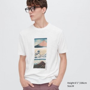 Camiseta Uniqlo Ukiyo-e Ut Short-sleeve Graphic Hombre Blancas | 4123773