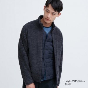 Chaquetas Uniqlo Fleece Full-zip Long Sleeve Hombre Azules | 1757658