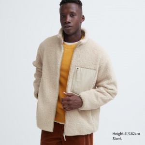 Chaquetas Uniqlo Windproof Outer Fleece Hombre Beige | 7244591