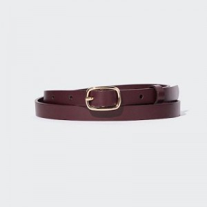 Cinturones Uniqlo Skinny Mujer Burdeos | 9902358