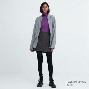 Falda Uniqlo Wool Blend Mini Mujer Gris | 3146012