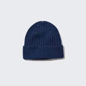 Gorro Uniqlo HEATTECH Ribbed Mujer Azules | 384764