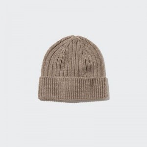 Gorro Uniqlo HEATTECH Ribbed Mujer Beige | 9875986