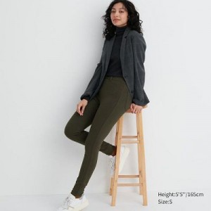 Leggins Uniqlo HEATTECH Ultra Stretch High-Rise Mujer Verde Oliva | 2831369