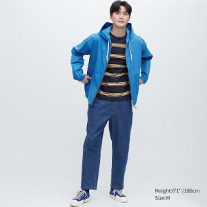 Pantalon Uniqlo Cotton Relaxed Ankle Mujer Azules | 4216800