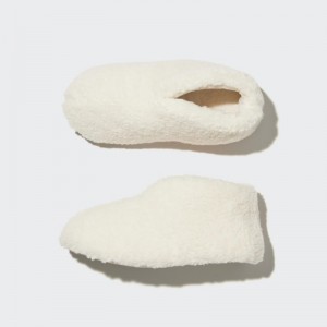 Pantuflas Uniqlo Fleece Room Shoes Faux Shearling Fleece Mujer Blancas | 4959476