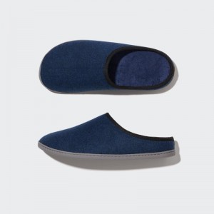 Pantuflas Uniqlo Wool Like Rubber Sole Hombre Azules | 5919668