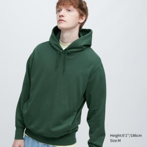 Sudadera con Capucha Uniqlo Sweat Pullover Long-sleeve Hombre Verde | 9624881