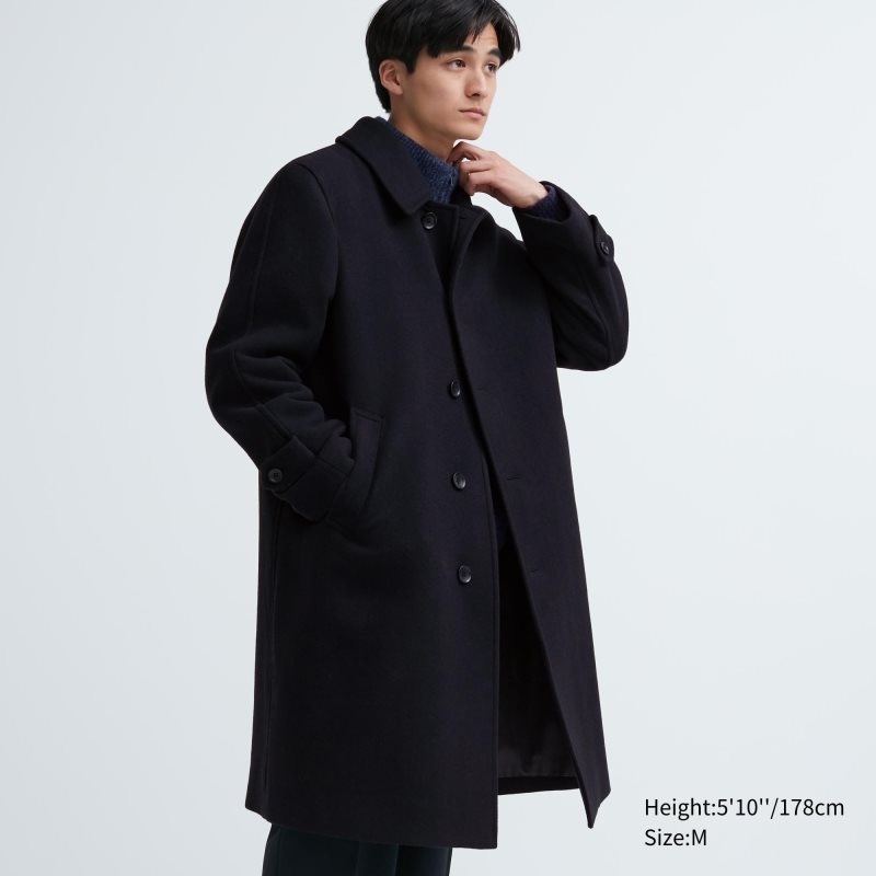 Abrigos Uniqlo Balmacaan Hombre Azul Marino | 3453085