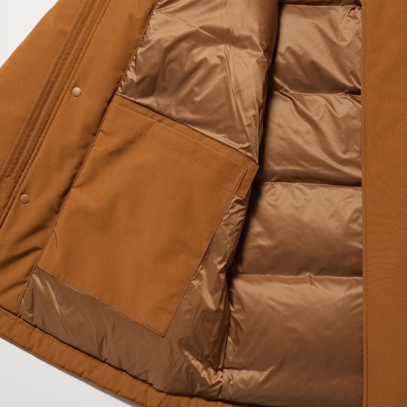 Abrigos Uniqlo Ultra Warm Hybrid Down Hombre Marrones | 3844206