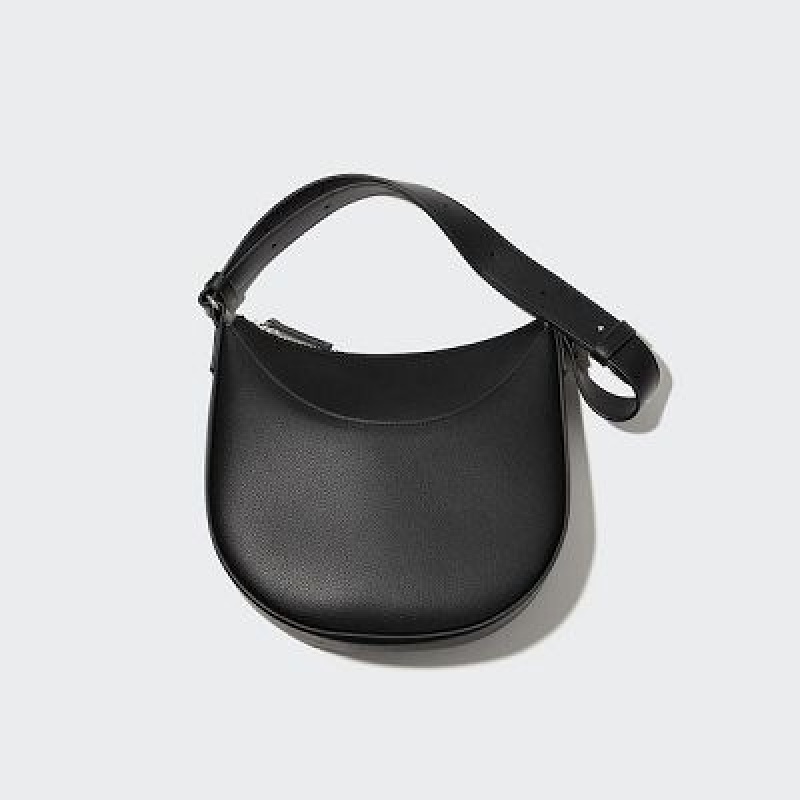 Bolsas Hombro Uniqlo Faux-Leather One Handle Mujer Negras | 5530190