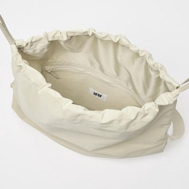 Bolso Tote Uniqlo Drawstring Mujer Blancas | 8409876