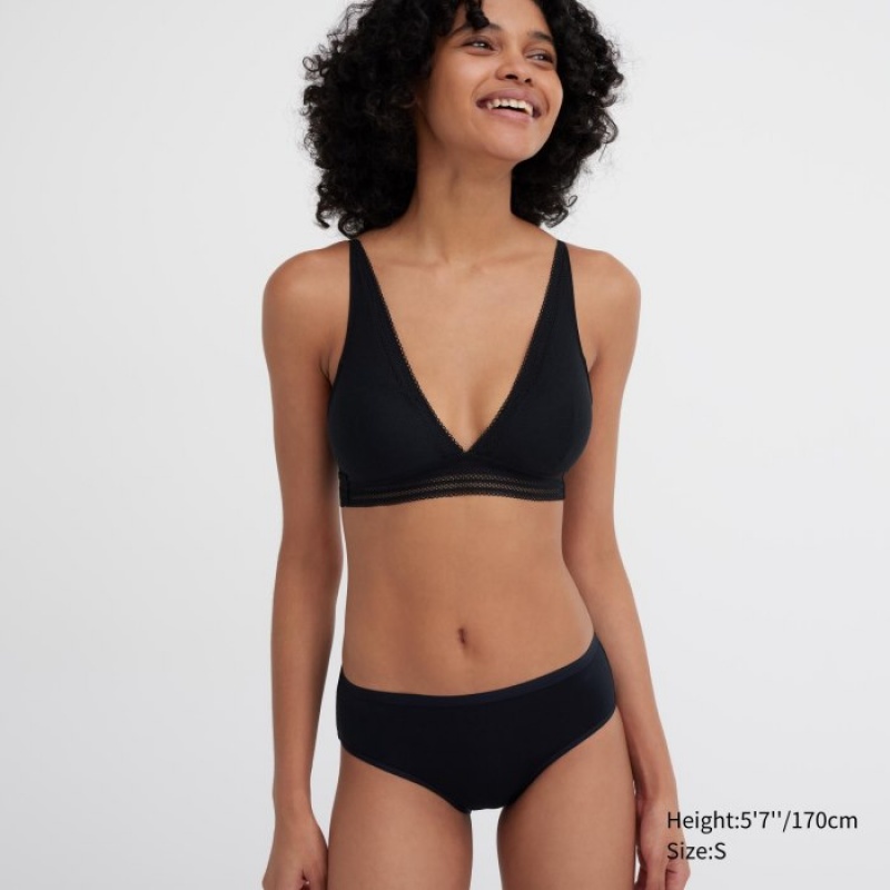 Bragas Uniqlo Mid-Rise Mujer Negras | 672359