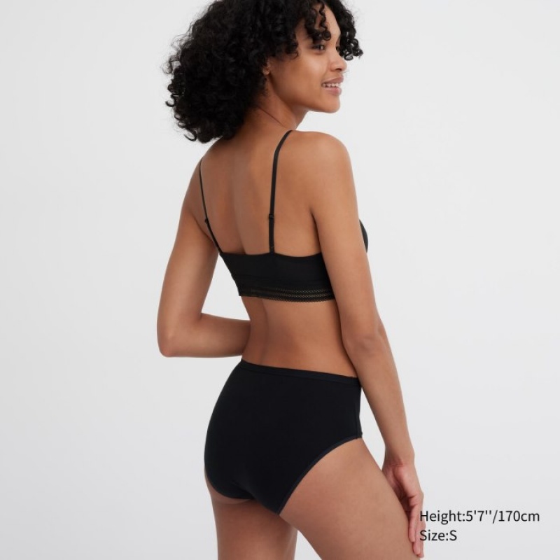 Bragas Uniqlo Plain High-Rise Mujer Negras | 1674350