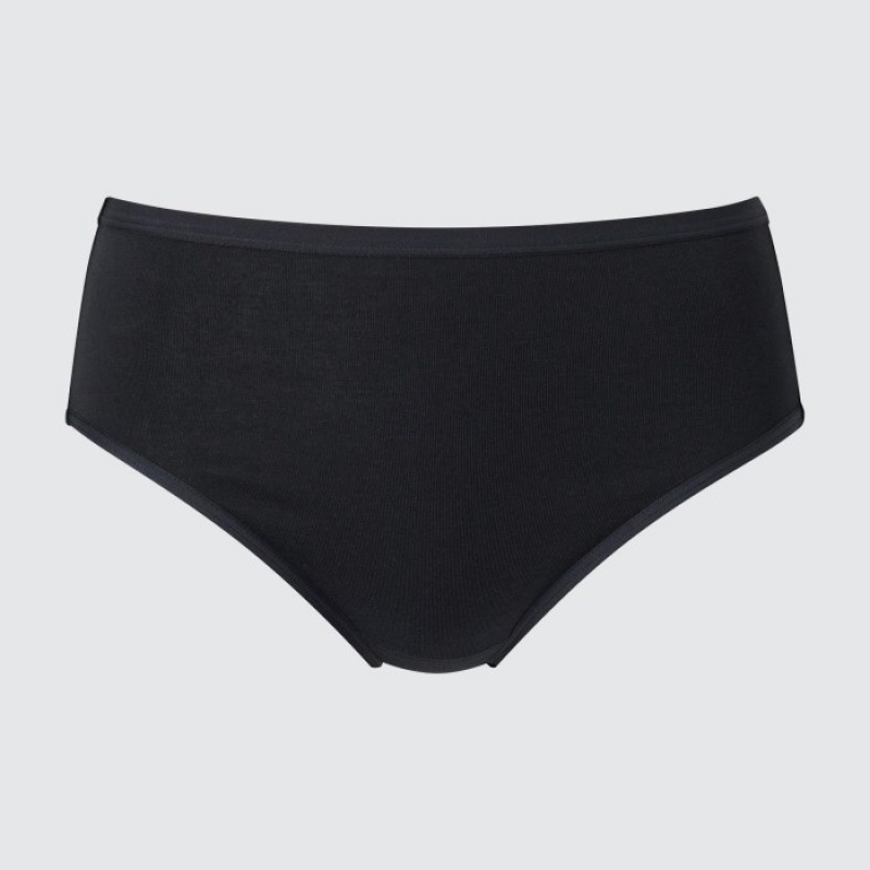 Bragas Uniqlo Plain High-Rise Mujer Negras | 1674350