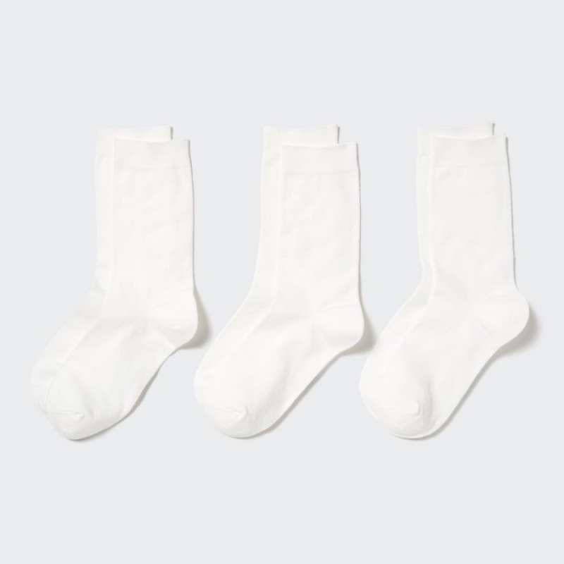 Calcetines Uniqlo 3 Pack Mujer Blancas | 8766669