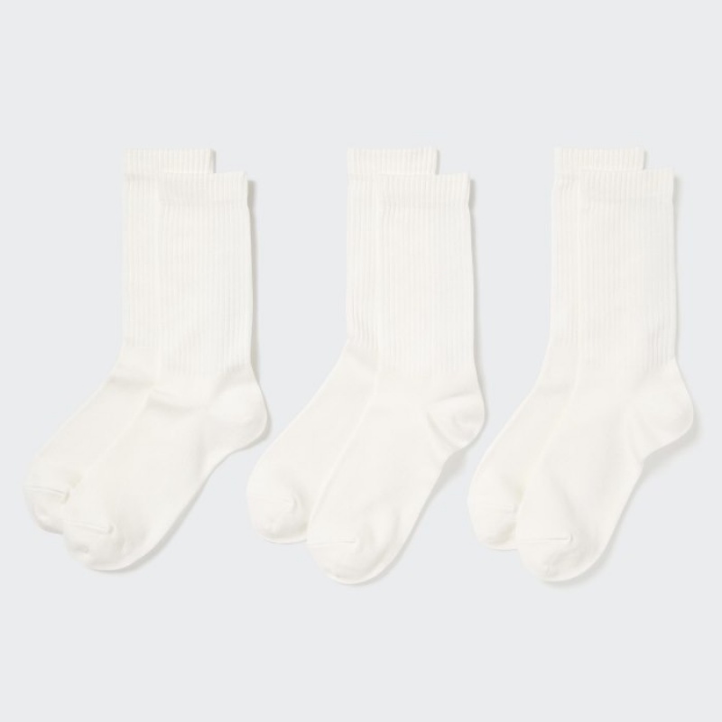 Calcetines Uniqlo 3 Pack Mujer Blancas | 2054841