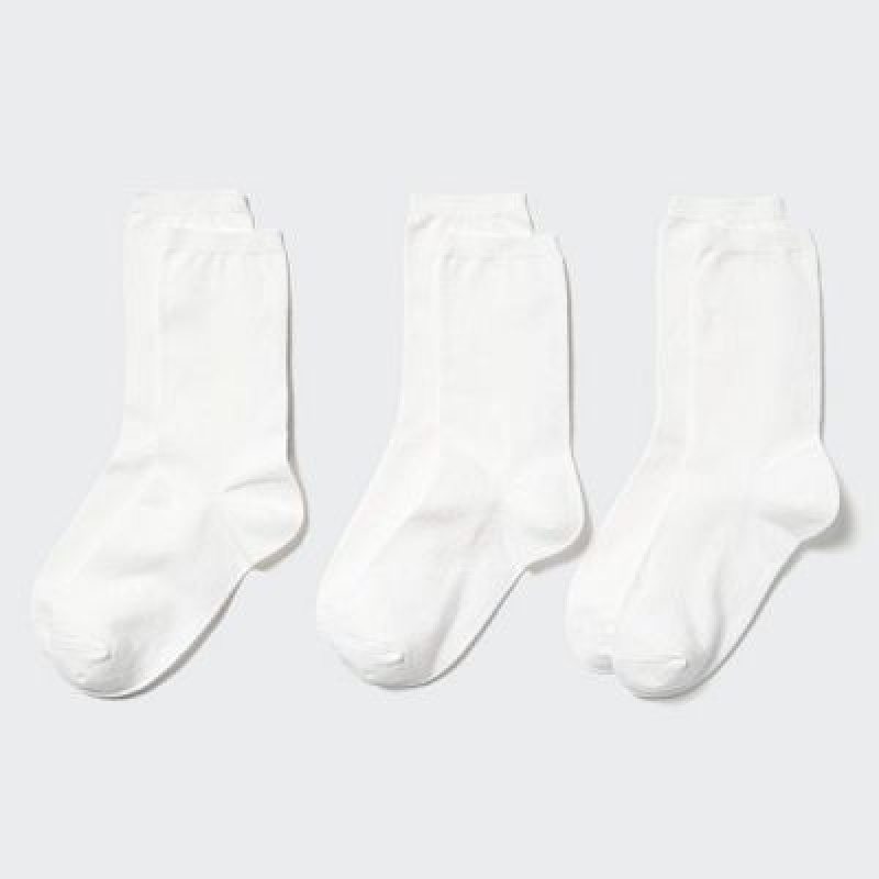Calcetines Uniqlo 3 Pairs Mujer Blancas | 8972382