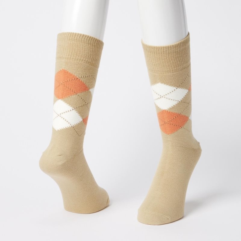 Calcetines Uniqlo Argyle Hombre Beige | 7527758