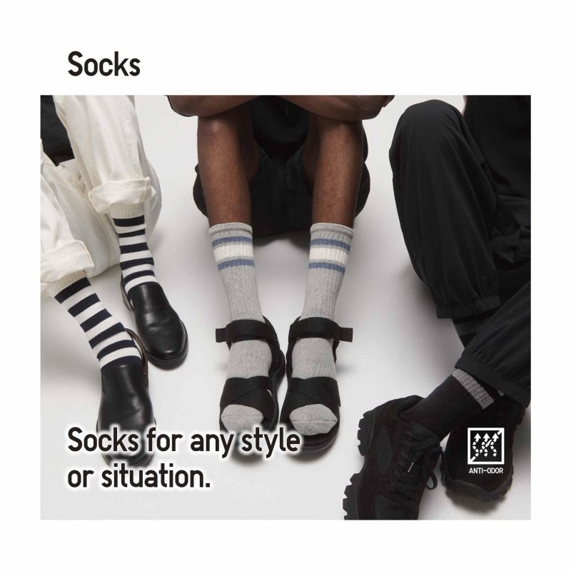 Calcetines Uniqlo Color Block Hombre Gris | 3706862