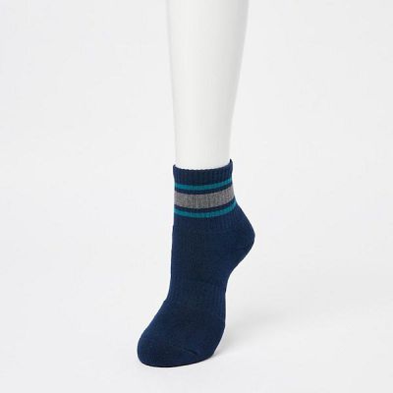 Calcetines Uniqlo Crew Pile Lined (3 Pairs) Mujer Azul Marino | 9975467