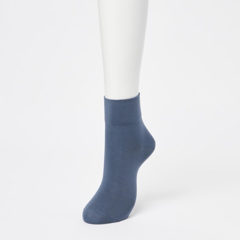 Calcetines Uniqlo Crew Tapered (3 Pairs) Mujer Azules | 29829