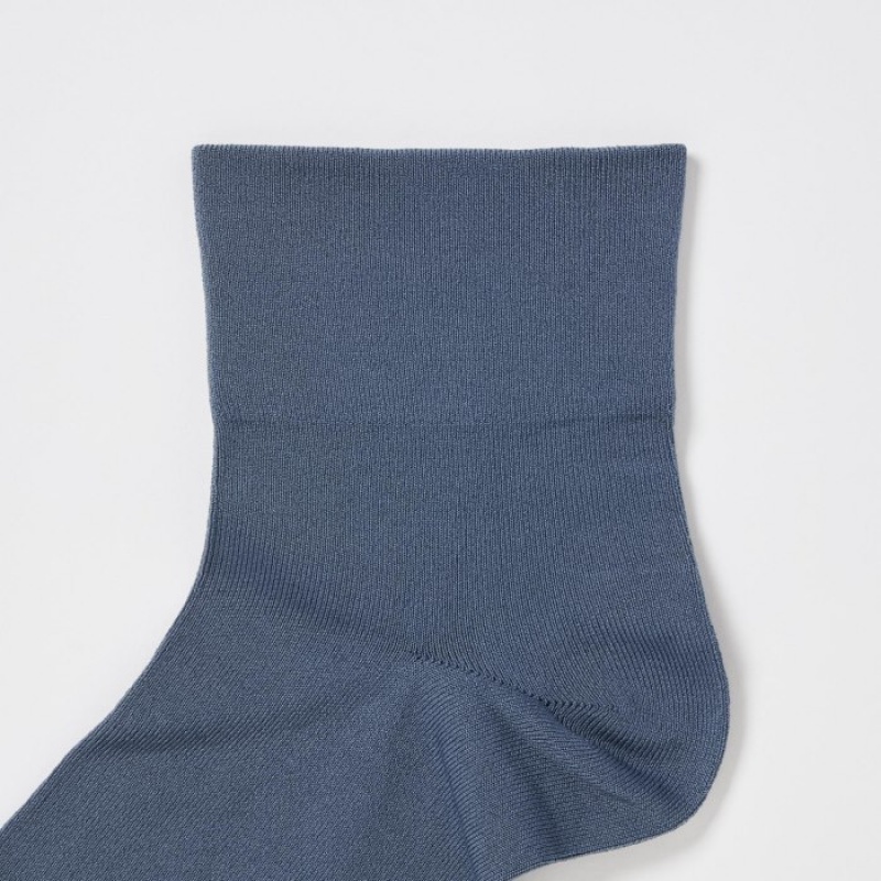 Calcetines Uniqlo Crew Tapered (3 Pairs) Mujer Azules | 29829