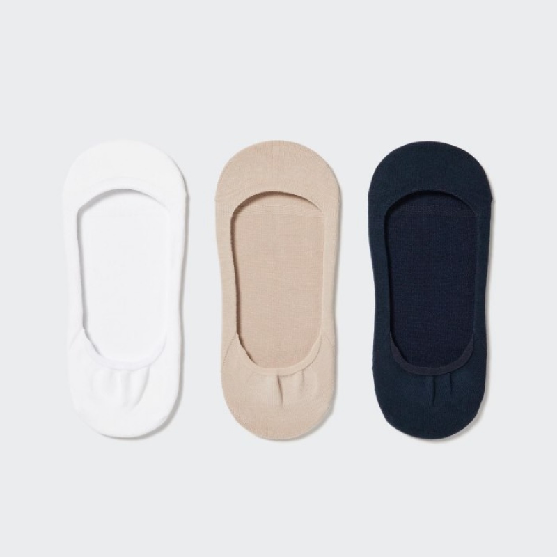 Calcetines Uniqlo Footsies 3 Pack Low Cut Mujer Blancas | 5614908