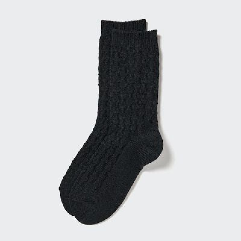Calcetines Uniqlo HEATTECH Cable Mujer Negras | 8289230