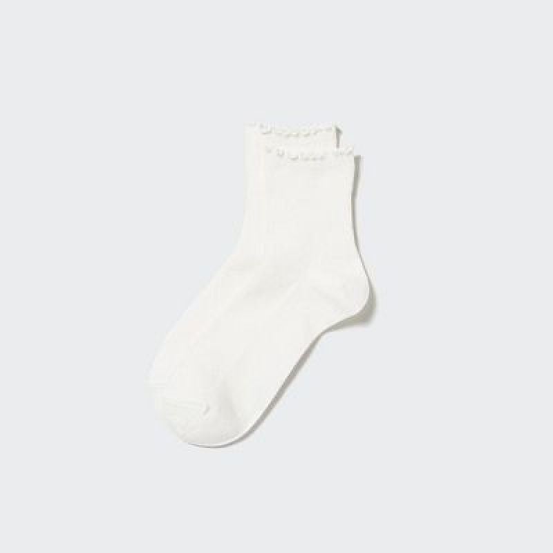 Calcetines Uniqlo HEATTECH Crew Mellow Mujer Blancas | 5376184