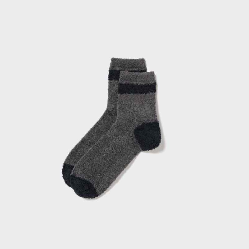 Calcetines Uniqlo HEATTECH Fluffy-Lined Half Hombre Gris | 4302678