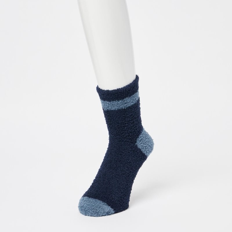 Calcetines Uniqlo HEATTECH Fluffy-Lined Half Hombre Azules | 8386225