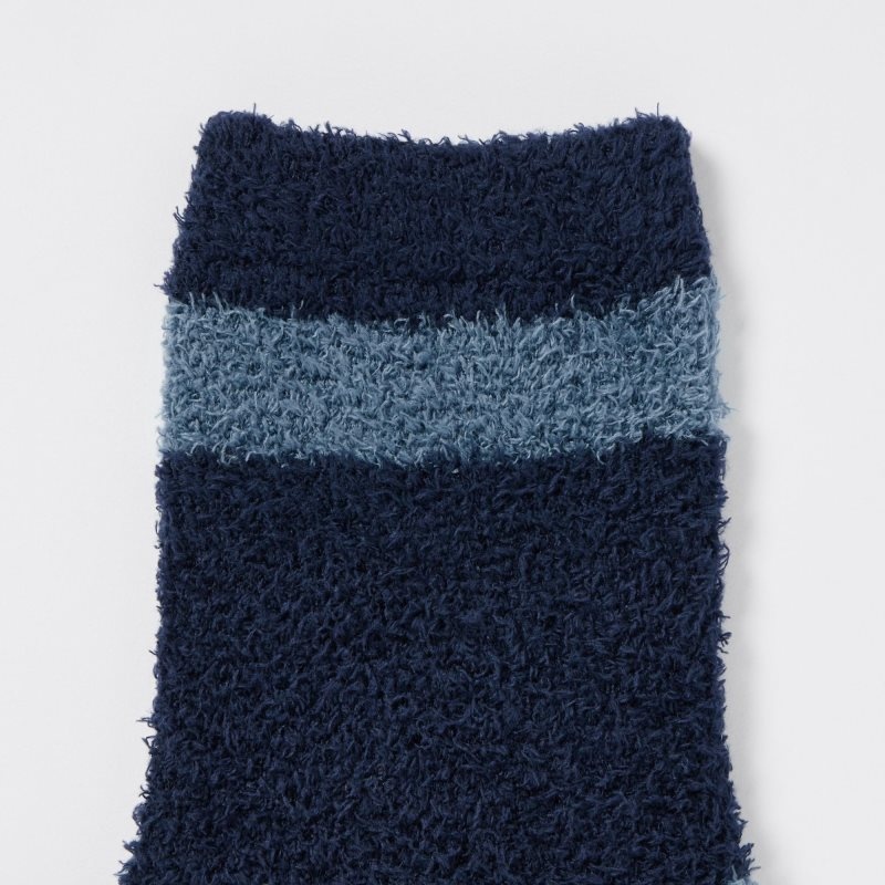 Calcetines Uniqlo HEATTECH Fluffy-Lined Half Hombre Azules | 8386225