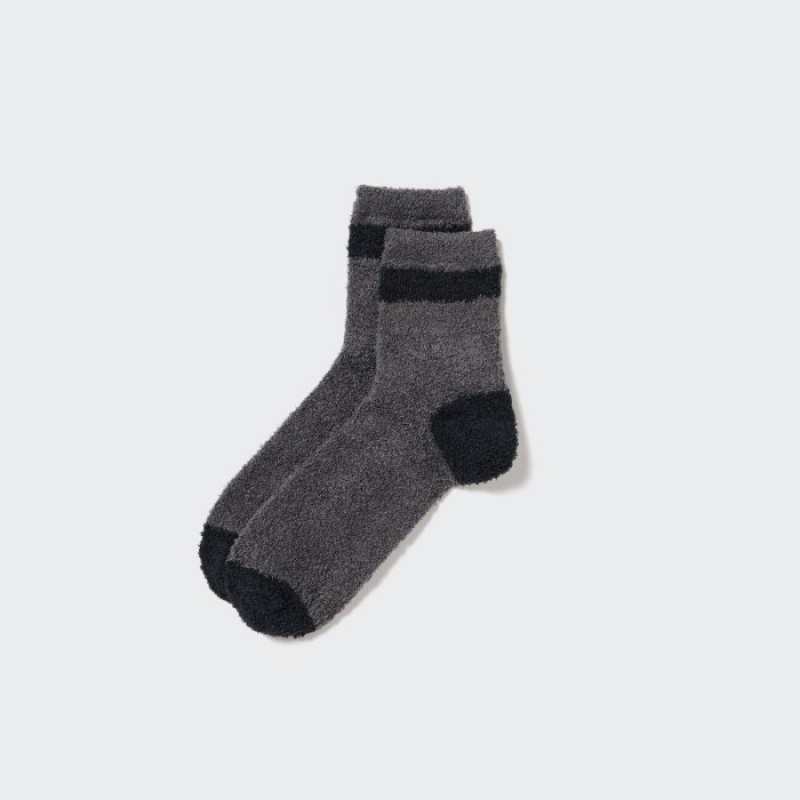 Calcetines Uniqlo HEATTECH Fluffy Lined Half Mujer Gris | 2132324