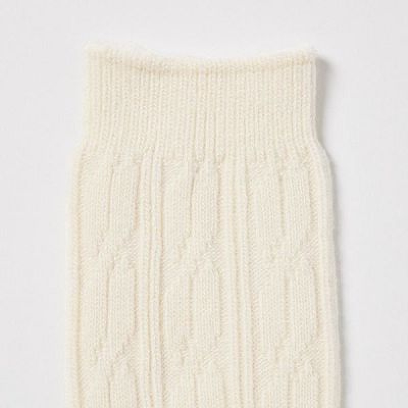 Calcetines Uniqlo HEATTECH Knee High Mujer Blancas | 666773