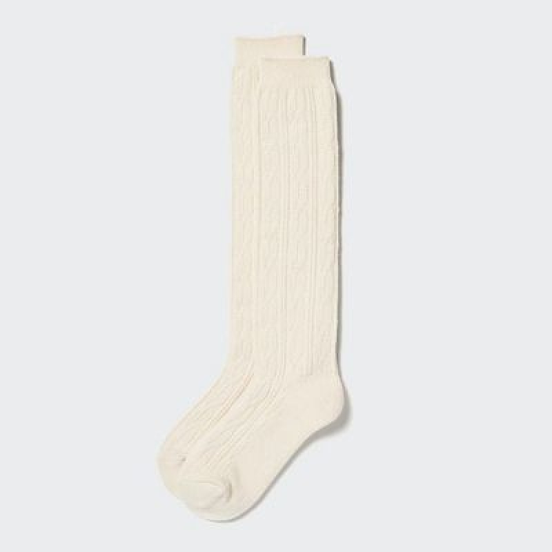 Calcetines Uniqlo HEATTECH Knee High Mujer Blancas | 666773